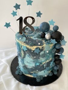 18th space themed birthday cake